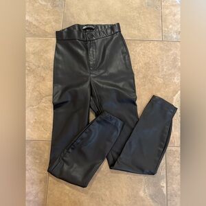 Zara Black Faux Leather Slim Women’s Pants Size XS